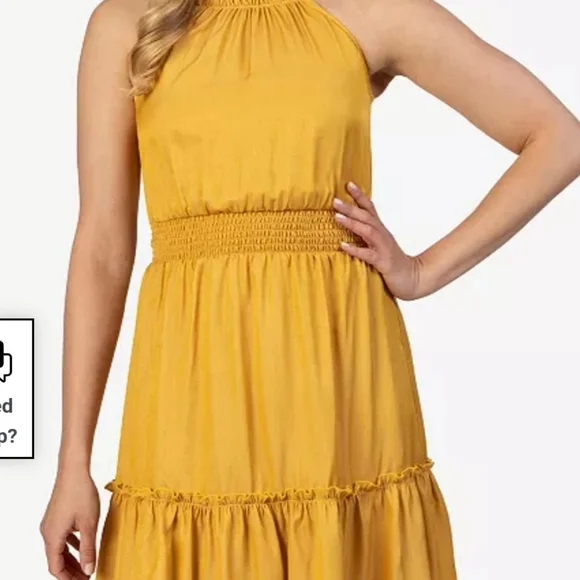 Speechless | Dresses | Speechless Yellow Dress Size L Halter Fit Flare Dress  | Poshmark